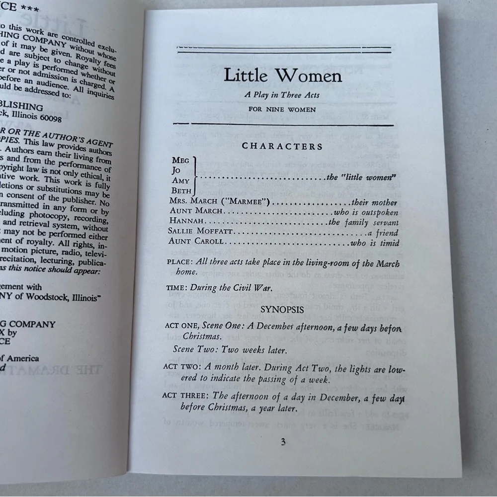 Louisa May Alcott’s Little Women Dramatization In Three Acts Kristin Laurence